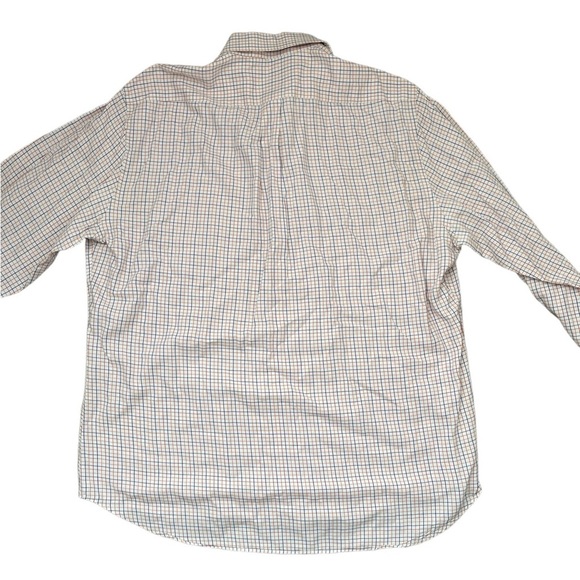 Peter Millar Shirt Men's XL Orange Plaid 100% Cotton Long Sleeve Button Down - Picture 4 of 8